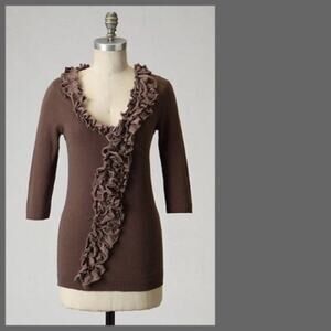 Anthropologie Guinevere Tumbling Ruffles Sweater Size Small